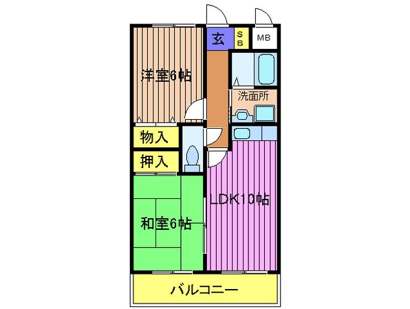 カーサスミリア萩の物件間取画像